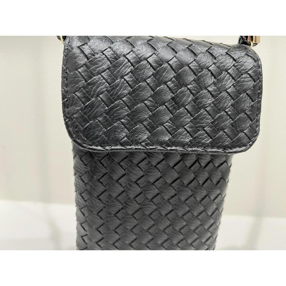 Black Leather Crossbody Phone Bag